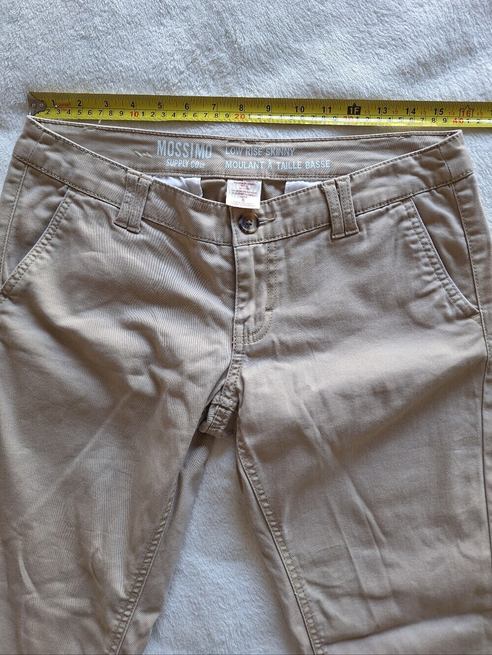 Mossimo Low Rise Skinny Khaki Chino Pants Tan Beige Size 6 - Picture 3 of 10
